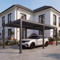 Mendler Carports, 11 cm, Anthrazit, Carport HWC-L46, Autoüberdachung Garage Unterstand, -Aluminium-Gestell, Regenrinne sturmfest