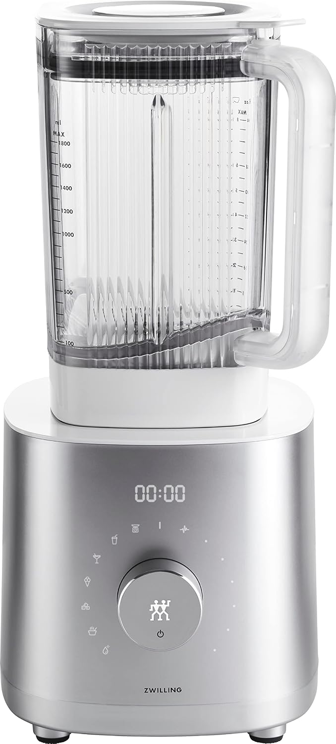 ZWILLING Knet- & Rührmaschinen, 1.8 Liter, Silber, ENFINIGY Hochleistungsstandmixer Pro, Mixer mit Edelstahl-Winglet-Klinge & Gleichstrommotor