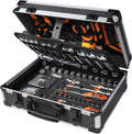 Beta Werkzeug-Sets, Schwarz/Silber/Orange, BW 2056E - Werkzeugkoffer mit werkzeugsortiment, 163-teilig, für allgemeine instandhaltungsarbeiten