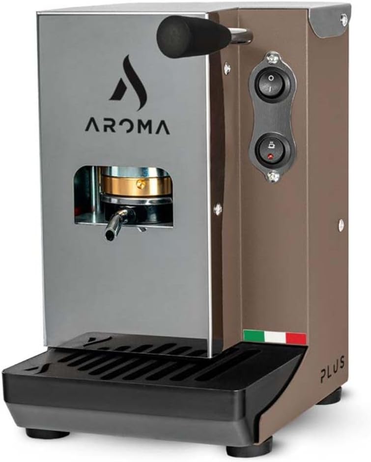 AROMA MACCHINA DA CAFFE' Kaffeemaschine, Taupe/Schwarz, Plus+ Espressomaschine Kaffeepads ESE 44 (Taupe)
