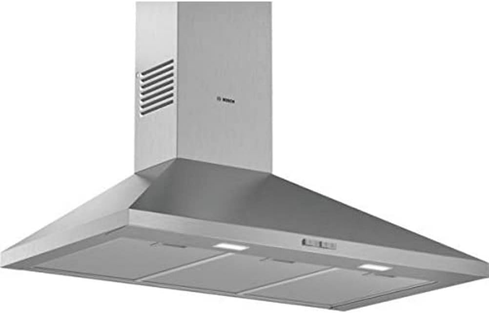 Bosch Dunstabzugshaube, 90 cm, Silber, DWP96BC50 Serie 2 Wandesse, breit, Um- & Abluft, Made in Germany, LED-Beleuchtung gleichmäßige Ausleuchtung