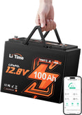 Litime Deep-Cycle-Batterien, 1280 Wh, 100 Ah, 12 V, Schwarz, LiFePO4 Batterie Gruppe 24 Bluetooth, Lithium Batterie mit 100A BMS und Low-Temp-Schutz