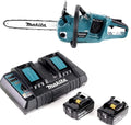 Makita Kettensäge, 3,0 Ah, 35 cm, 36 V, Schwarz/Blau/Silber, DUC 353 PF2 Akku (2x18 V) Brushless + 2x Akku +