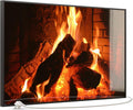 STEINFELD Heizsysteme Elektrokamin, schwarz, Glas Bild Infrarotheizung mit Thermostat, Kamin Feuer, viele Motive 350-1200 Watt Rahmen (600 Watt