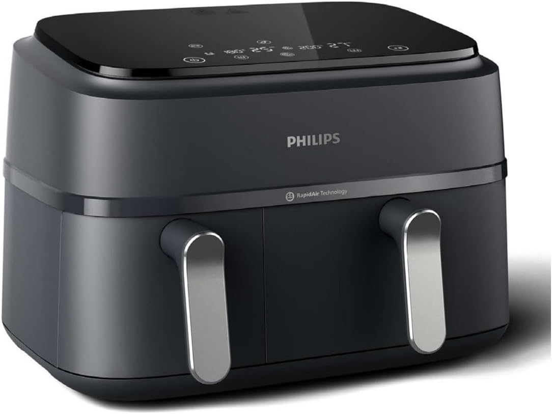 Philips Heissluftfritteuse, 38,25 x 44,39 x 31,42 cm, 9,0 l, Schwarz/Silber