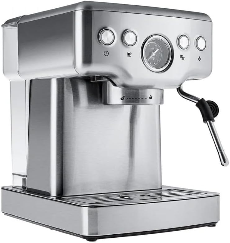KARACA Kaffeemaschine, 20 Bar, 1350 W, 1,8 L, Silber, Coffee Art 1353 Espressomaschine, Druck, Wassertank, Tassenwärmer