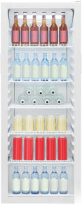 Bomann Getränkekühlschrank, 143 cm, 236 L, Weiß, ® Kühlschrank mit Glastür, Energieklasse C, 2-12°C, MultiAirflow
