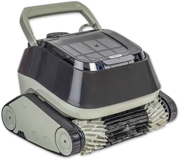 Meranus Poolroboter, Schwarz/Grau, Poolsauger automatisch Power 4.0 zur Boden