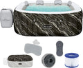 Bestway Badewannen mit Sprudelfunktion, 180 x 180 x 66 cm, schwarz/weiß, ® Lay-Z-SPA® LED-Whirlpool Hollywood AirJet™ für 6 Personen
