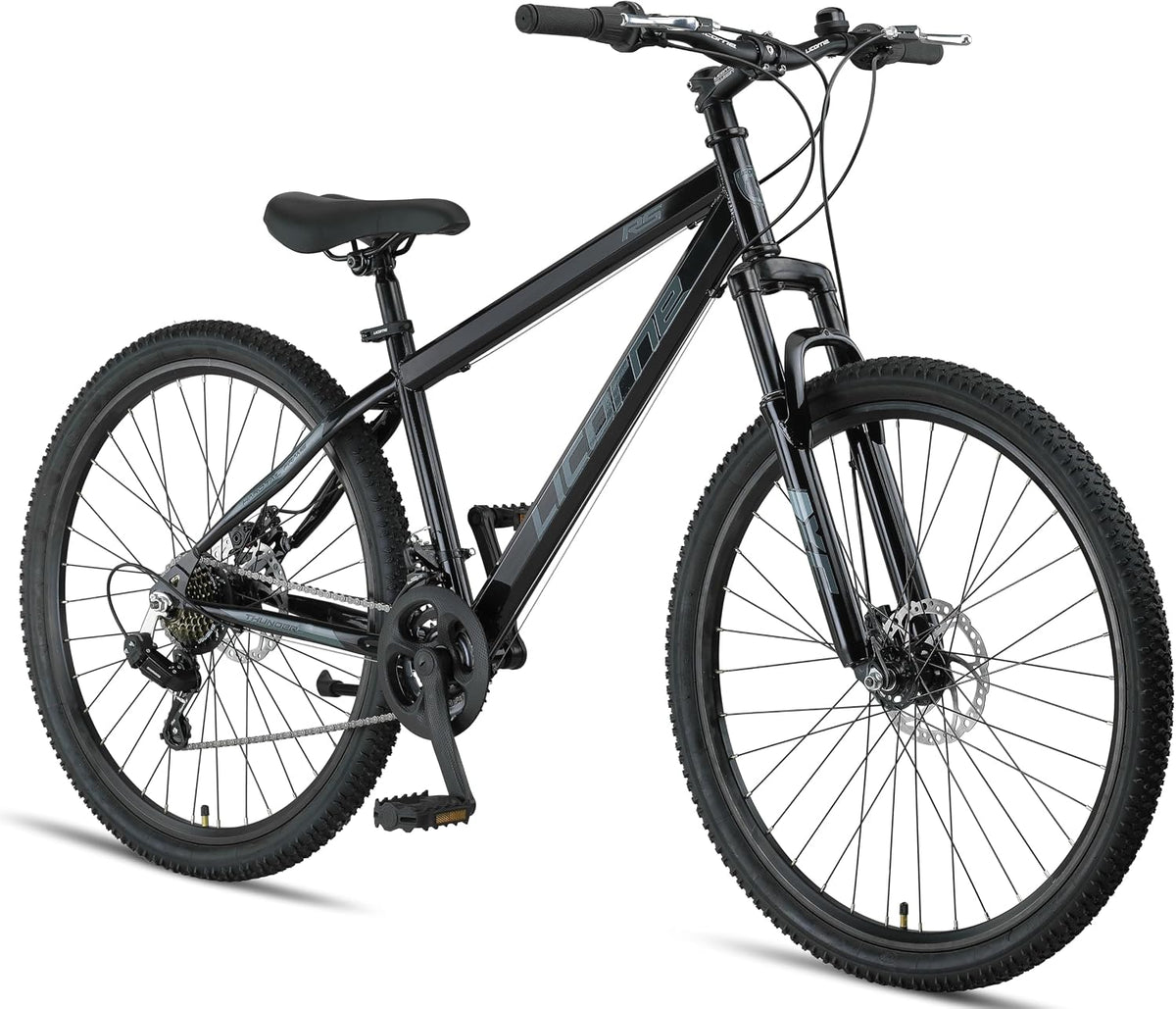 Licorne Bike Mountainbike, 29 Zoll, Schwarz, Thunder Premium Mountain in 20, 27.5 und Fahrrad für Mädchen Jungen Herren und Damen