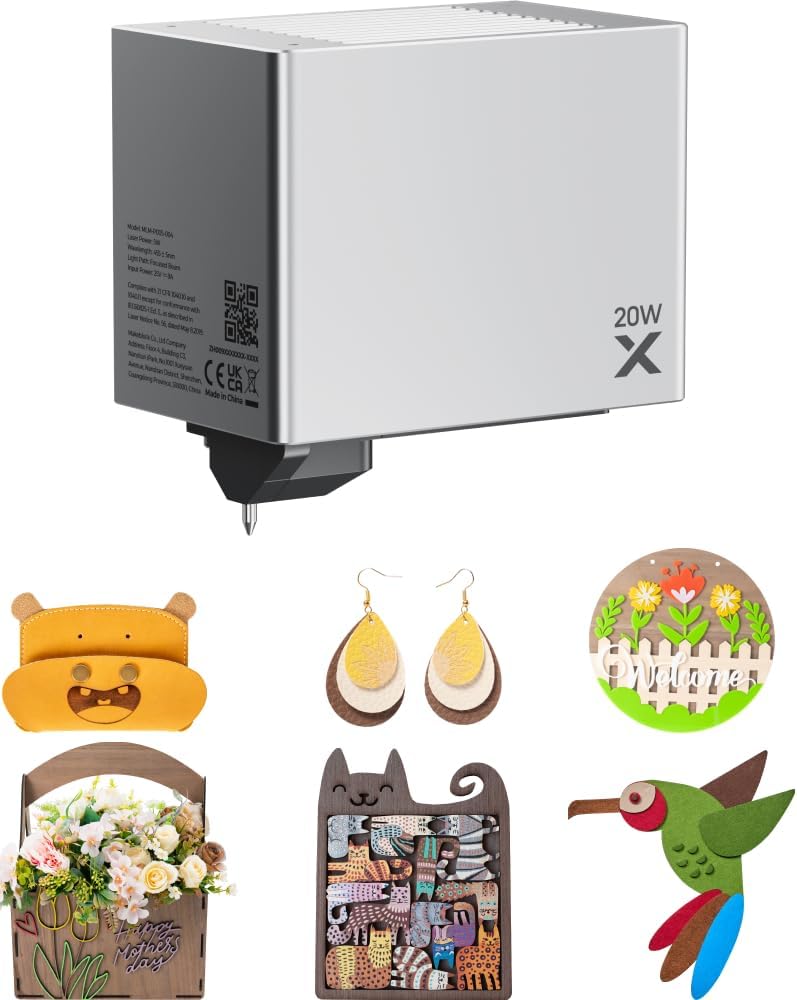 xTool Gravurwerkzeug, 20 W, Silber/Schwarz, Laser-Modul für M1 Ultra Craft Machine, leistungsstarkes Laser-Schneidemodul