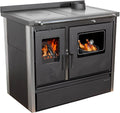 Hosseven Kaminofen, 11 kW, Schwarz, mit Backfach und Herdplatte 4050 Lotus Inox Holzofen Holz