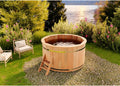 FinnTherm Sitzbank, 160 x 101 cm, Holz, Badefass Bergen, Hot Tub Ø, 3-4 Personen, inkl. Einstiegsleiter, Schwimmbecken