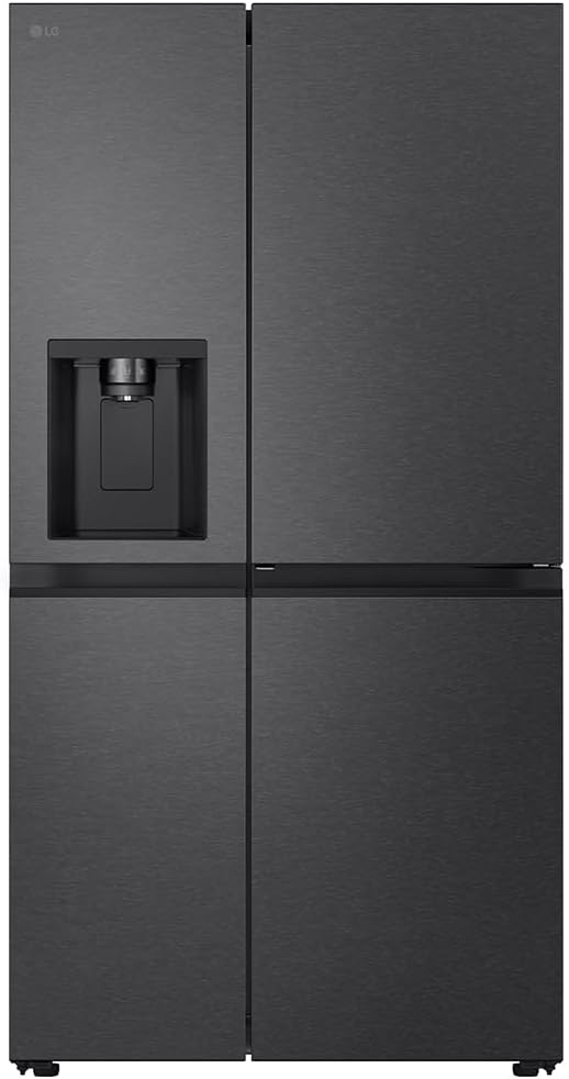 LG Side-by-Side-Kühlschrank, Schwarz Metallic, GSJC40EPPE Side-by-Side Kühlschrank mit Gefrierfach, Door-in-Door Funktion