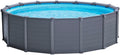 Intex Stahlrahmenpool, 478 x 124 cm, Grau/Blau, Pool Graphite Panel Frame