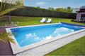 KWAD Eingelassene Schwimmbecken, 400 x 300 x 150 cm, Blau/Weiß, Styropor Pool Standard mit Edelstahlleiter