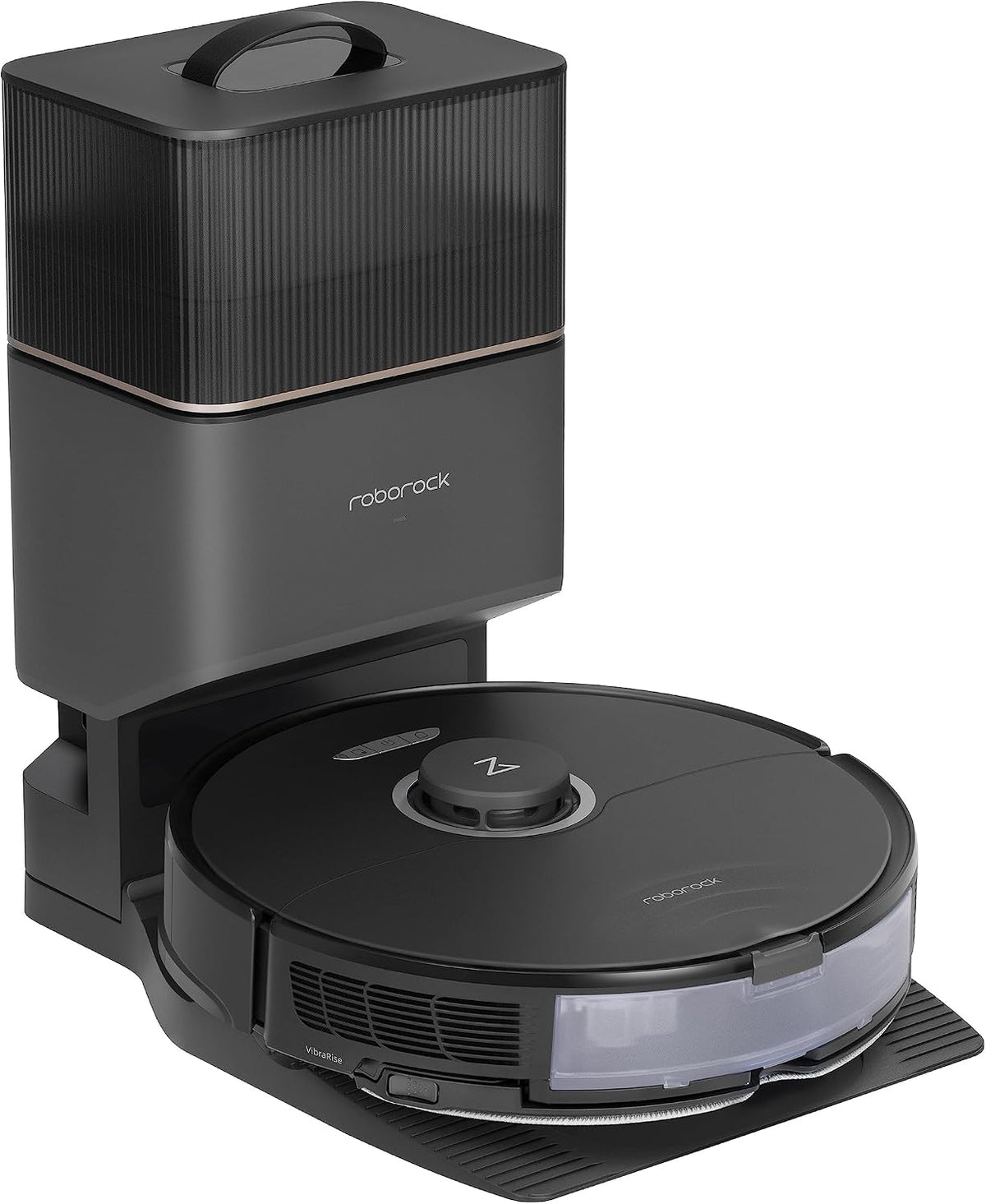 roborock Saugroboter, Schwarz, S8+ Saug- & Wischroboter mit Absaugstation (Saugleistung, 180min Akkulaufzeit, 350ml Staub- / 300ml Wassertank