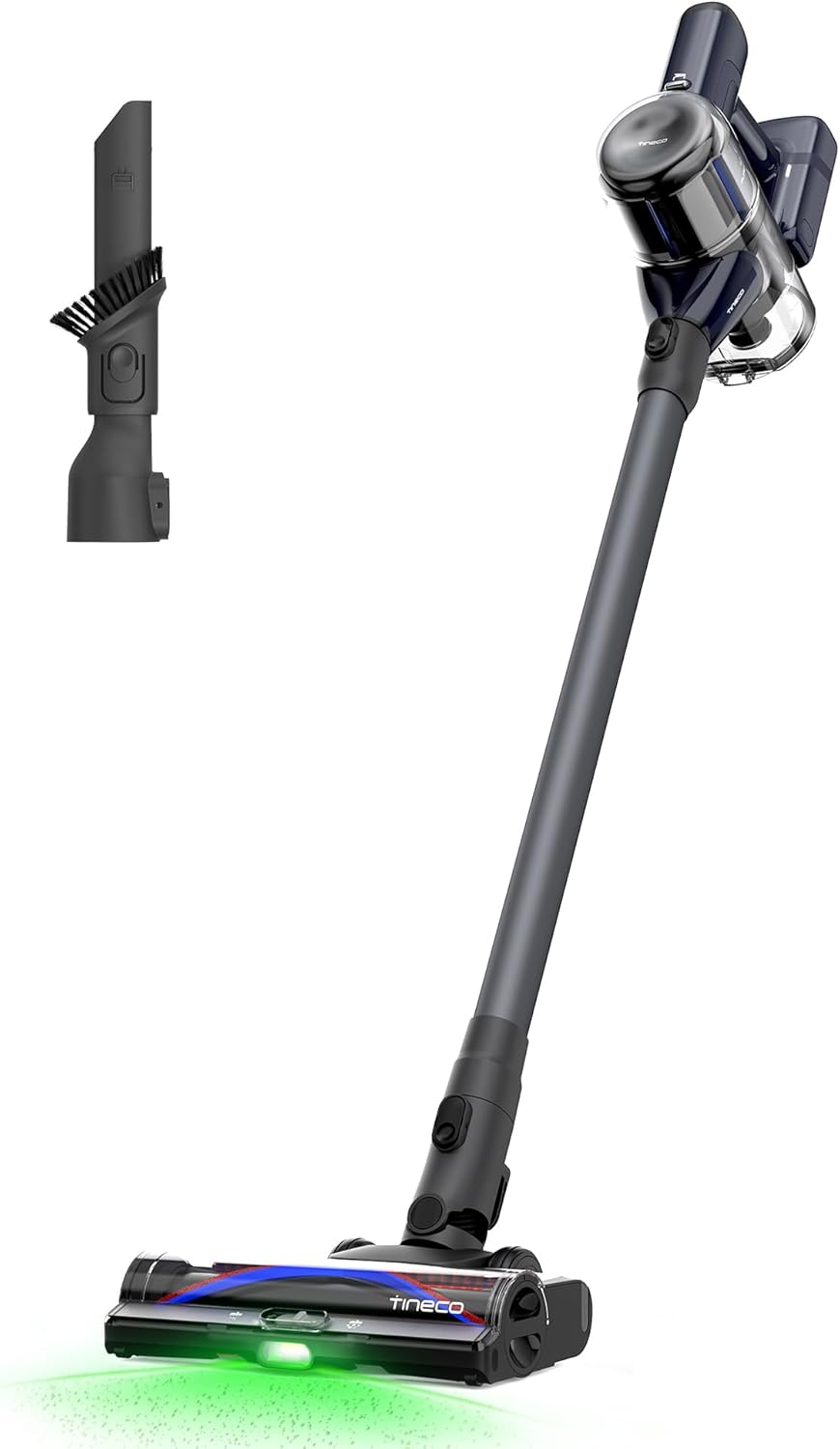 Tineco Staubsauger, Schwarz/Grau, Pure ONE S50 Kabelloser Akku, 150AW Saugleistung, bis zu 95 Min. Laufzeit, ZeroTangle-Bürste