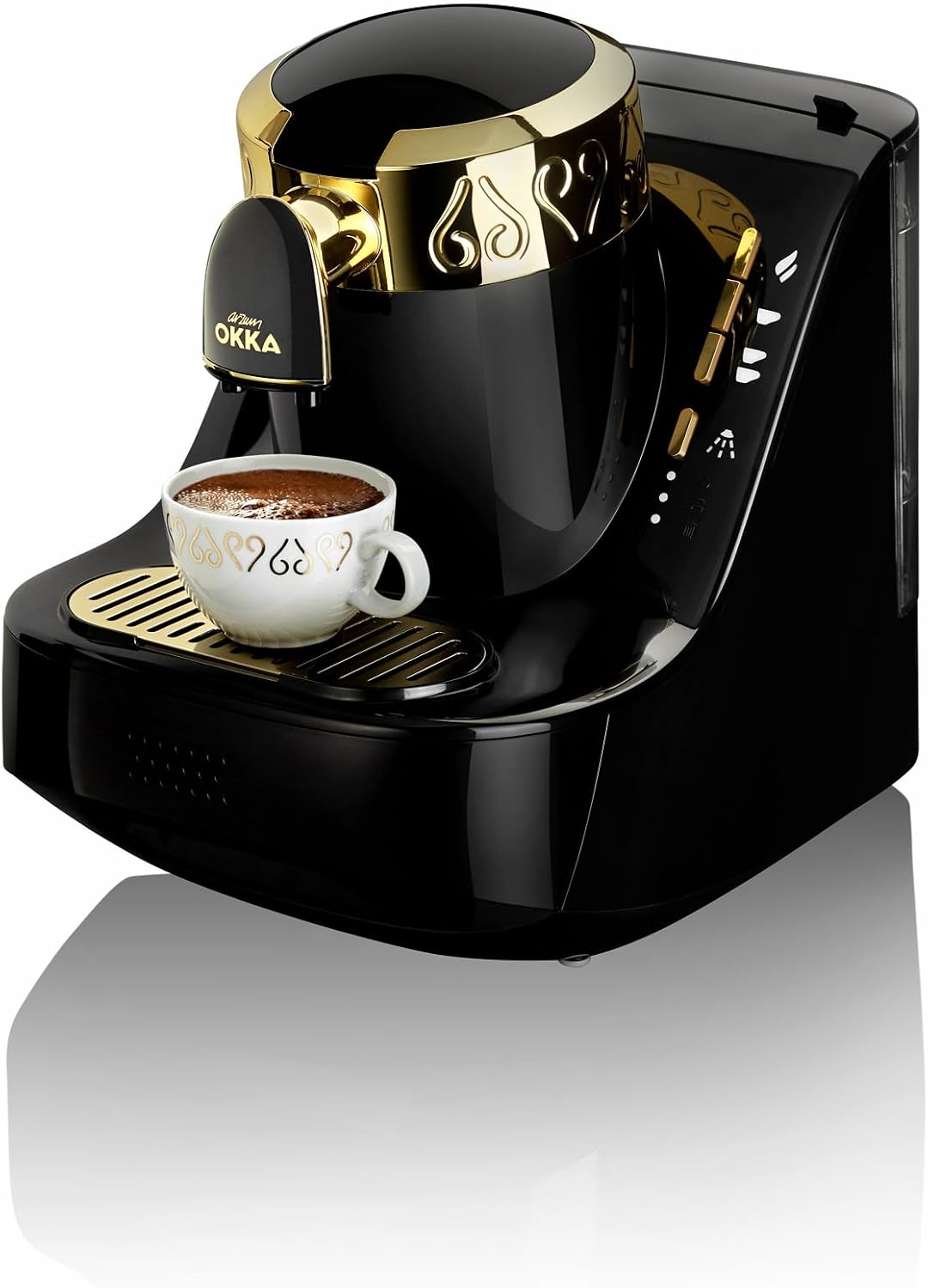 Arzum Okka Kaffeemaschine, Schwarz/Gold, TÜRKISCHE, Schwarz