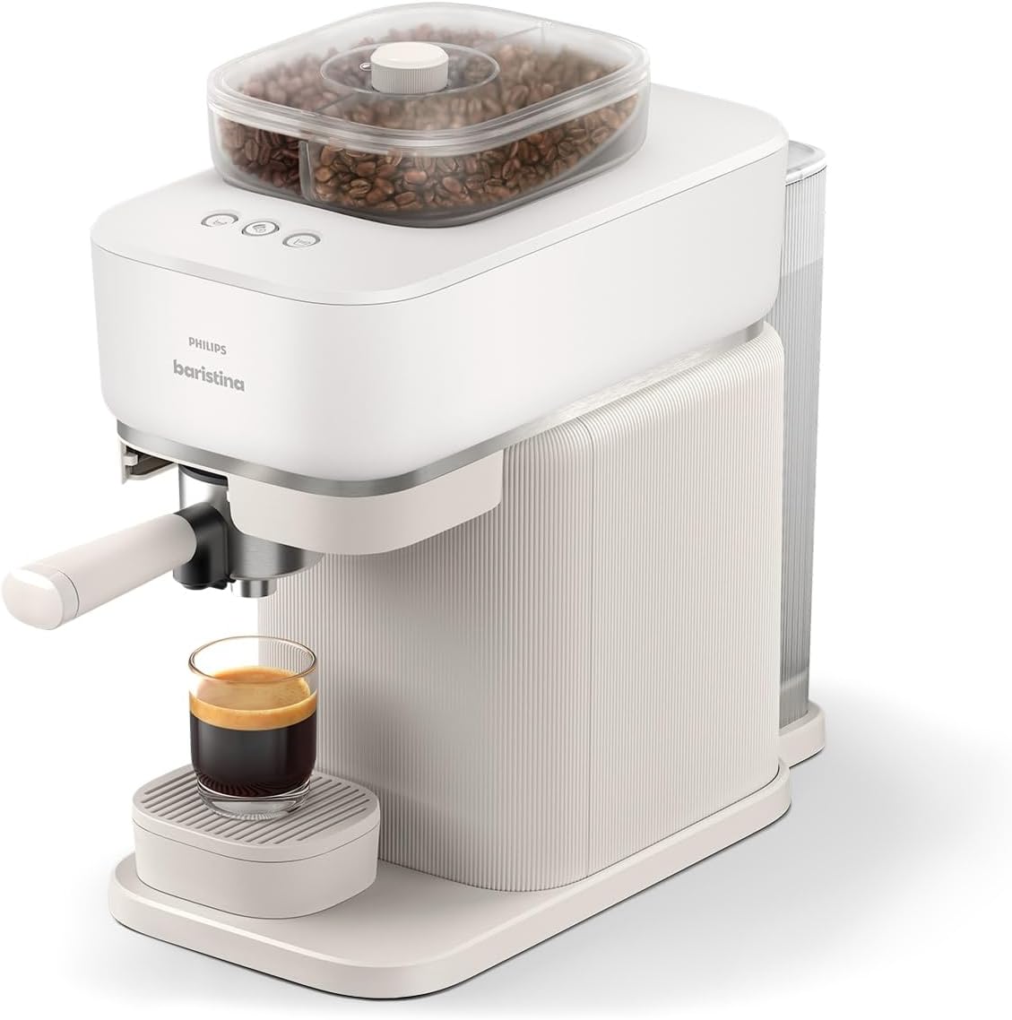 Philips Kaffeemaschine, 16 bar, Naturweiß, Baristina Espressomaschine mit Bean swap - Mahlt, tampt & brüht automatisch
