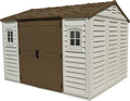 Gerätehaus Duramax, 7.64 m, Beige/Braun, Apex 10.5 x 8 ( ²) Kunststoff mit 2 festen Fenstern und, Allwetterlösung für den Außenbereich