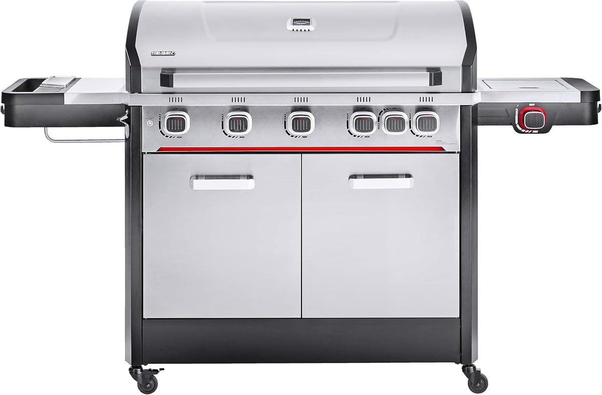 HAMSON Gasgrill, Silber/Schwarz, Byron 5T+ Edelstahl