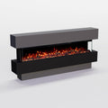 GLOW FIRE Elektrokamin, 149x69x21 cm, 1800 W, Schwarz/Grau, Cobalt 50 mit realistischem 3D LED-Feuer - Stand