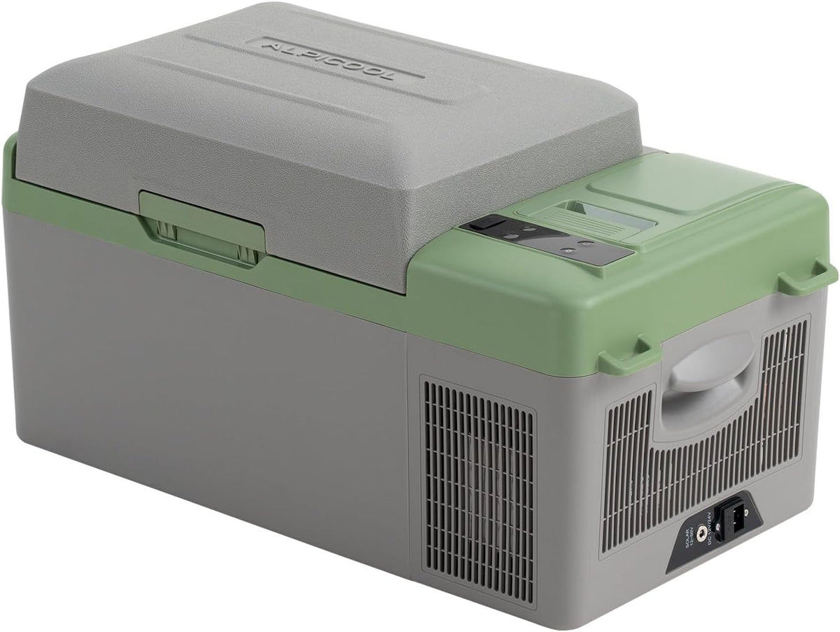 Alpicool Mini-Kühlschrank, 20 L, 12v, Grau/Grün, Y19E Kompressor Kühlbox Mini Kühlschrank Elektrische, Boot, RV mit USB Anschluss