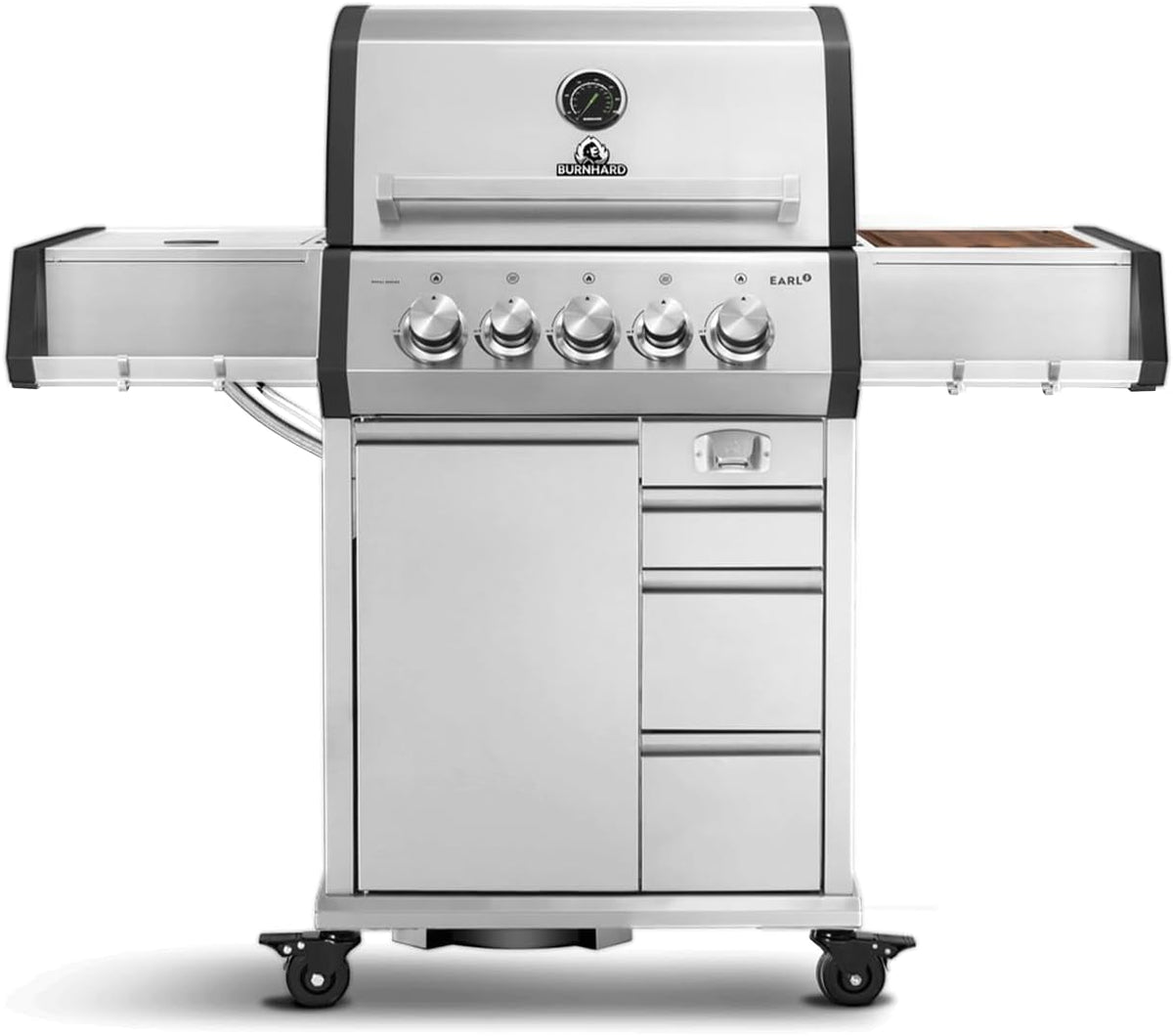 BURNHARD Kochfeld, Silber/Schwarz, ® Gasgrill 3-Brenner inkl. Heckbrenner, mit Edelstahl Grillrost & inkl. stabiler Abdeckhaube