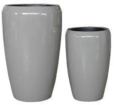 Klocke Dekorationsbedarf Töpfe, 70 cm, 50 cm, Taupe, Indoor & Outdoor, Wetterbeständig & Frostsicher (2er Set: Höhe &