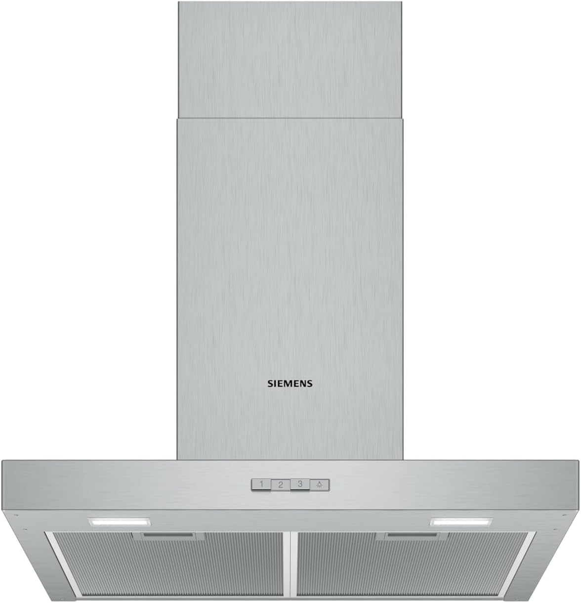 SIEMENS Dunstabzugshaube, 60 cm, Edelstahl, LC64BBC50, Wandhaube, Metall-Fettfilter, Spülmaschinengeeignet