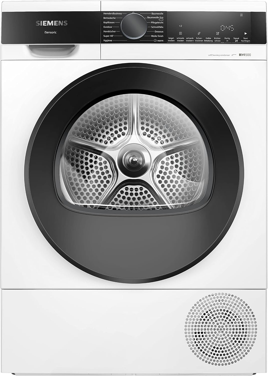 SIEMENS Wäschetrockner, 8 kg, Weiß/Schwarz, WQ35G2D00 iQ500 Wärmepumpen-Trockner, autoDry für schonendes & präzises Trocknen