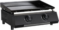 cozze Gasgrill, 4,4 kW, Schwarz, ® G-400 Plancha Grill Tragbar mit 2 Brennern (50mbar) -, Kleiner Grill für Balkon Terrasse Garten