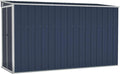 KOIECETA Gerätehaus, 118x288x178 cm, Verzinkter Stahl, Metall, Anthrazit, Anbauschuppen Wand Geräteschuppen Gartenhaus Gartenschrank