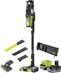 RYOBI Staubsauger, 18 V, 4 Ah, Schwarz/Gelb, ONE+ Brushless Bodenhandsauger RASV18BL-1C40GL, 135 AW Saugleistung