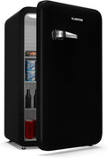 Klarstein Kühlschrank, 40 dB, 112 L, Schwarz, Audrey Evo Retro, Ohne Gefrierfach, Leise, Wendetür, Verstellbare Füße