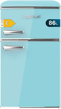 Cecotec Kühlschrank, 89,3 cm, 48,7 cm, 86 L, Blau, Kleiner - 2-türiger - Retro Bolero CoolMarket 2D Origin 86, Energieklasse E