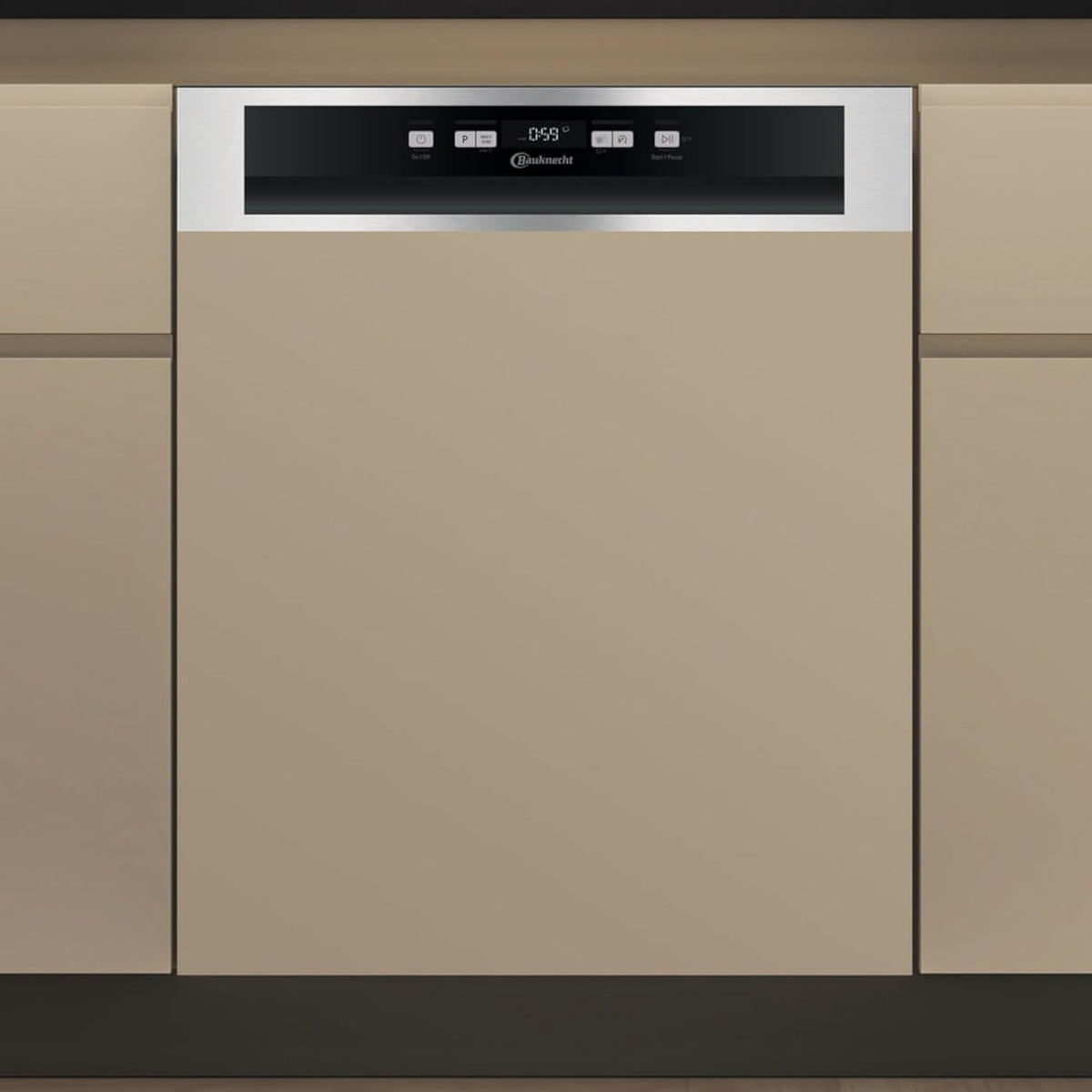 Bauknecht Geschirrspüler, Beige/Edelstahl, teilintegrierbarer B0B D651A X, 14 Maßgedecke, ActiveDry - automatisches Türöffnungssystem