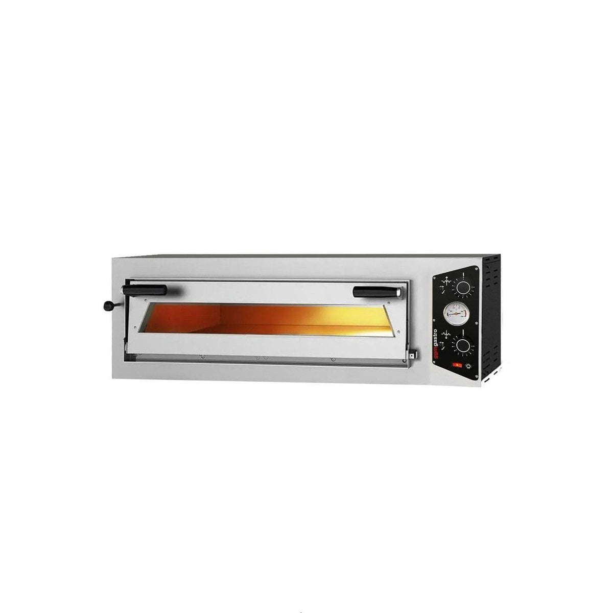 GGM Gastro Pizzaofen, 4x 30 cm, 230 V, Silber/Schwarz, PP430-, Elektro - - 230 Volt - Manuell