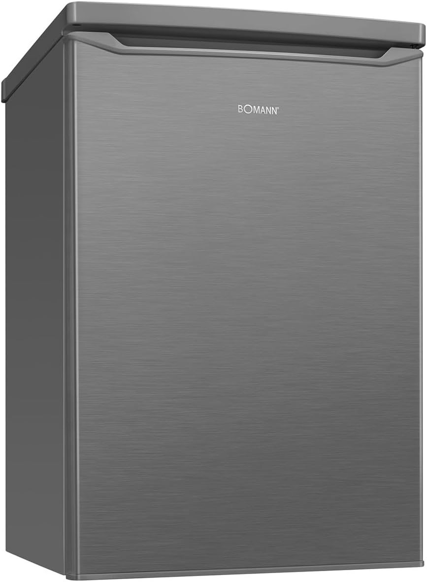 Bomann Kühlschrank, 109 Liter, Silber, ® mit Gefrierfach, energieeffizient, leise & kompakt, 2 Ablagen, Obst- & Gemüsefach