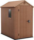 Gerätehaus Keter, 125,8 x 184,5 x 205 cm, 2 m, Braun, Gartenhaus Darwin 4 x 6, Holzoptik