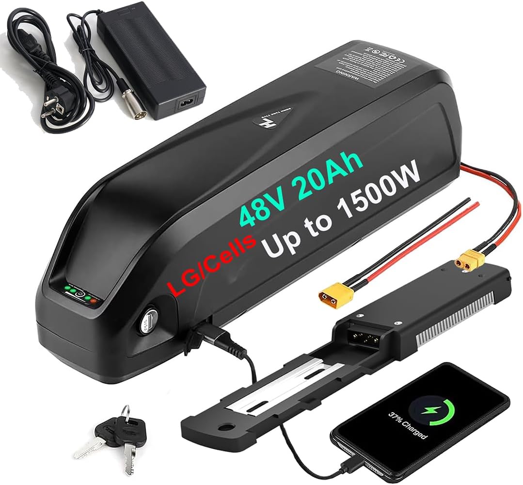 UNIT PACK POWER Fahrrad, 1000 W, 20 Ah, 750 W, 500 W, Schwarz, Bike, (A Grade-Zelle) 36 V 48 V 52 V Ebike Akku 13- - Ebike Batterie