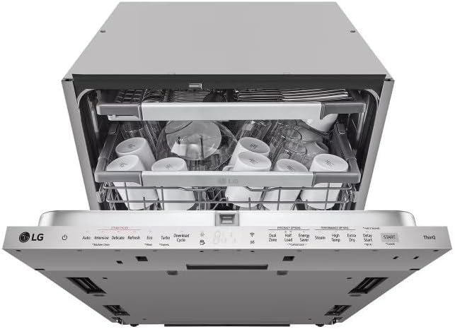 LG Geschirrspüler, 60 cm, 9,5 l, 43 dB, Silber/Weiß, Einbau-, Klasse A, DB476TXS, WLAN, 14 Gedecke, Weiß