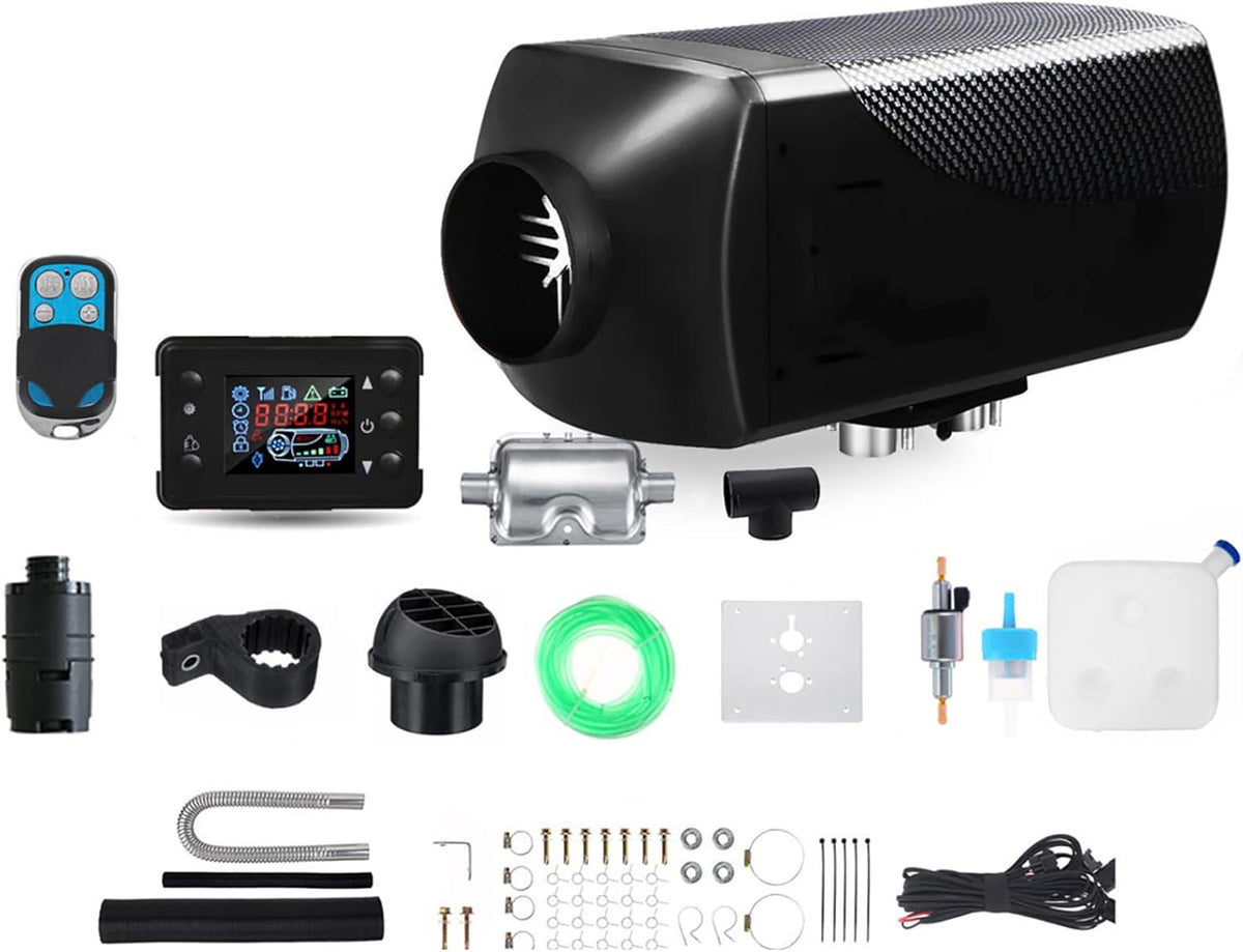 ARWIC Monitor, 5 kW, 12 V, 24 V, 12 V, Schwarz/Silber, Diesel-Luftheizung, Standheizung, LKW-Dieselheizung mit Schalldämpfer
