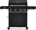 BURNHARD Kochfeld, Schwarz, ® Gasgrill 4-Brenner inkl. BACKBURNER, 900°C Infrarot-Keramikbrenner, Seiten, Gusseisenrost