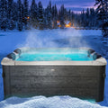 BRAST Aufblasbare Pools, 160x160x65 cm, schwarz/weiß, Whirlpool MSpa Oslo mit Fester Außenwand, 120 Massagedüsen