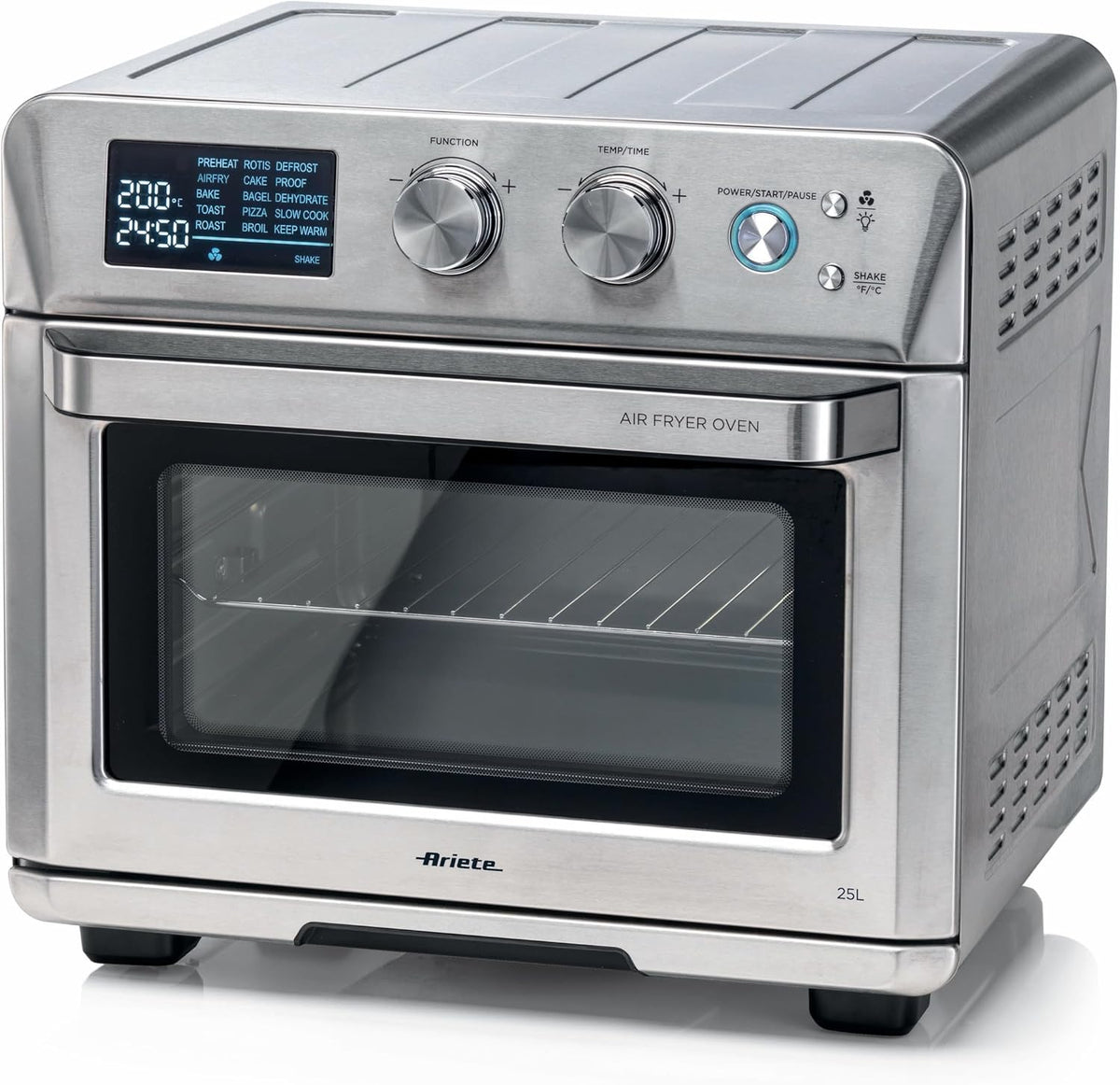 Ariete Heißluftfritteuse, 1700 W, 30 cm, 25 l, Silber, 4629 Airy Fryer Oven Digital SS, Luftfriteuse, Elektroofen