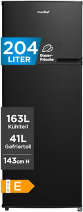 Comfee Kühl-Gefrierkombination, 143 cm, Schwarz, RCT284DK2A Kühl-/Gefrierkombination/Gefrierteil oben/176
