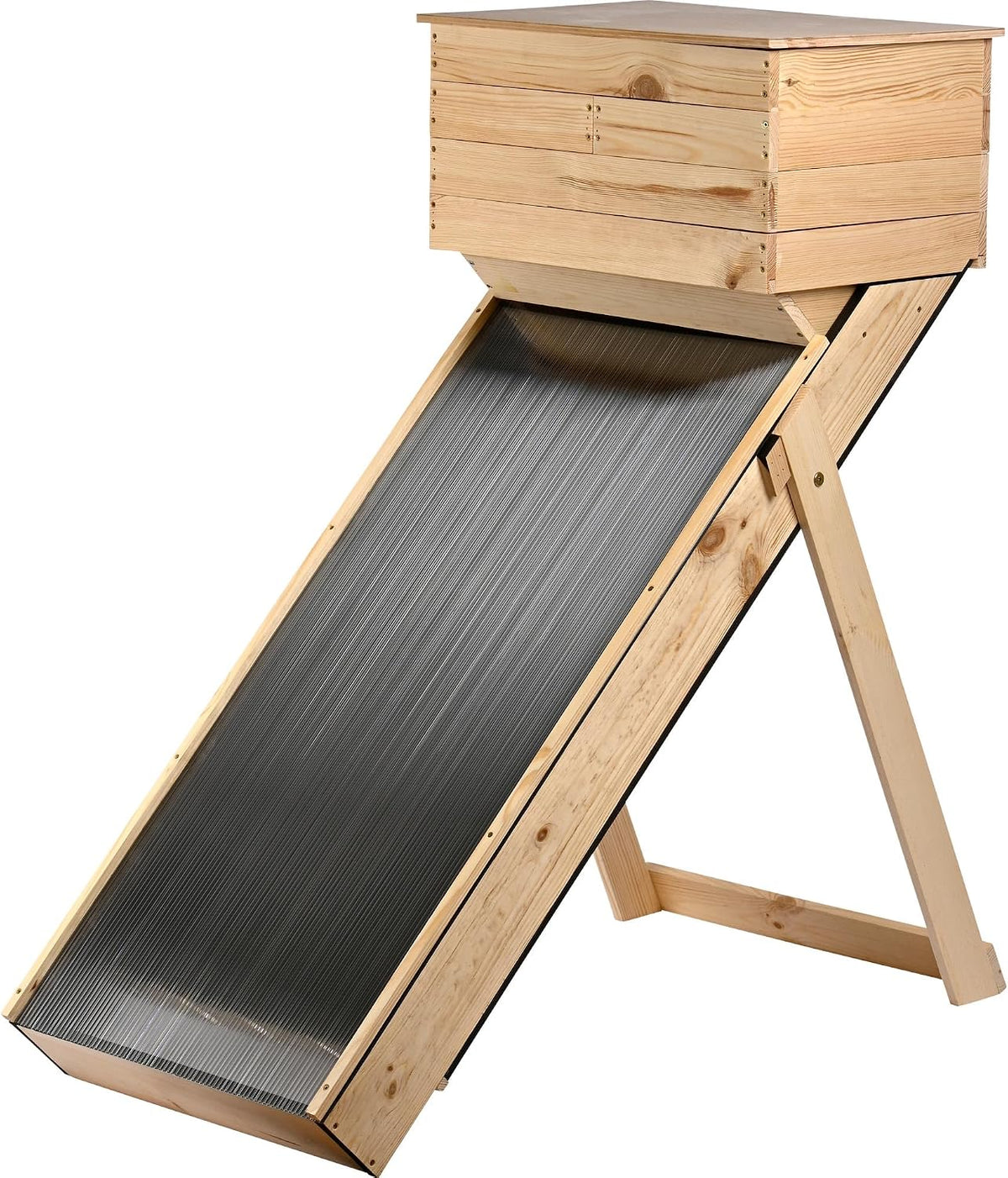 dobar Wäschetrockner, Holzfarben/Schwarz, ® Solar-Trockner aus Holz stehend für Obst und Gemüse -, Gemüse, Gewürz- und Heilpflanzen