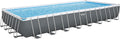 Bestway Stahlrahmenpool, Grau, ® Power Steel™ Frame Pool Komplett-Set mit Sandfilteranlage, eckig